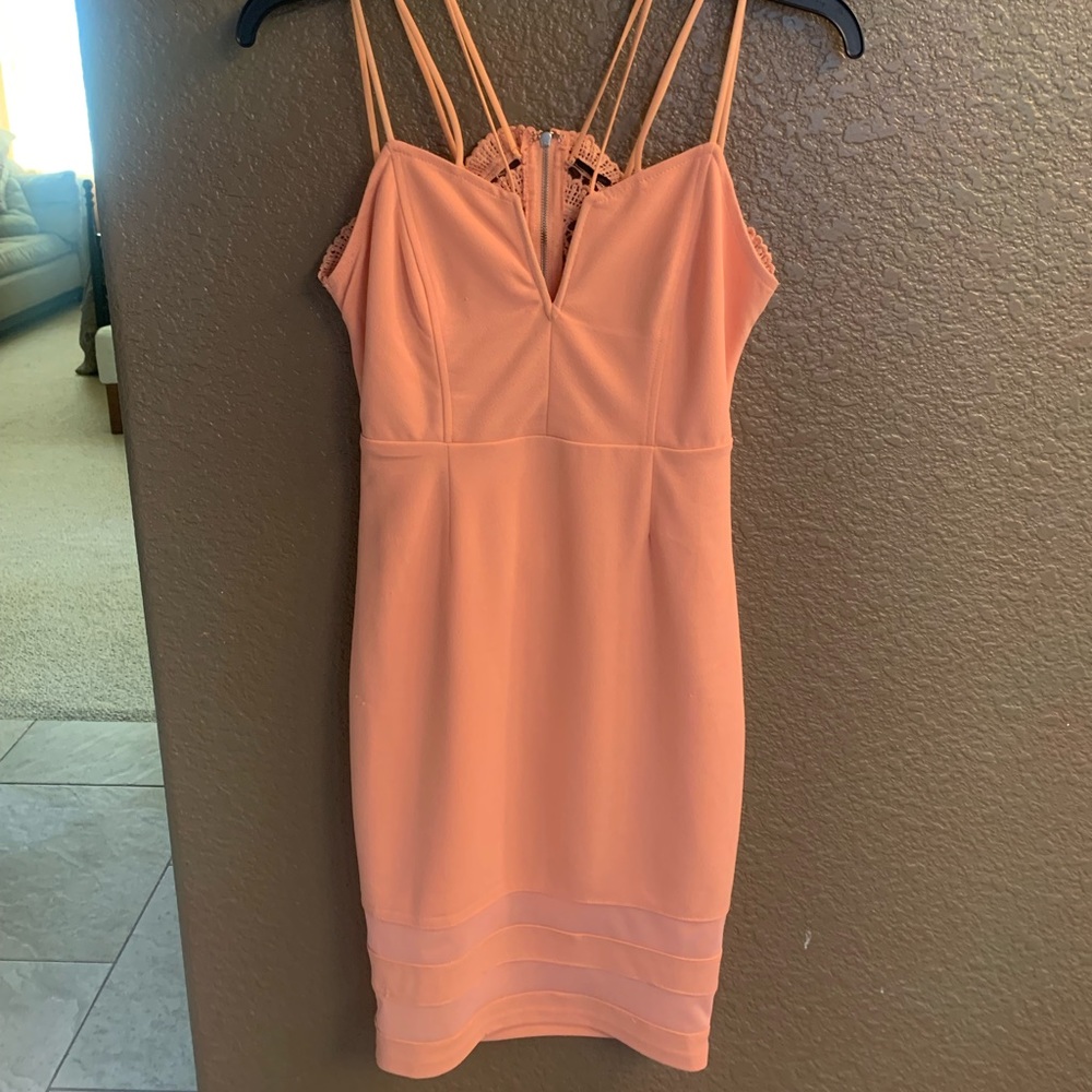 Peach Sleeveless Charlotte Russe Dress